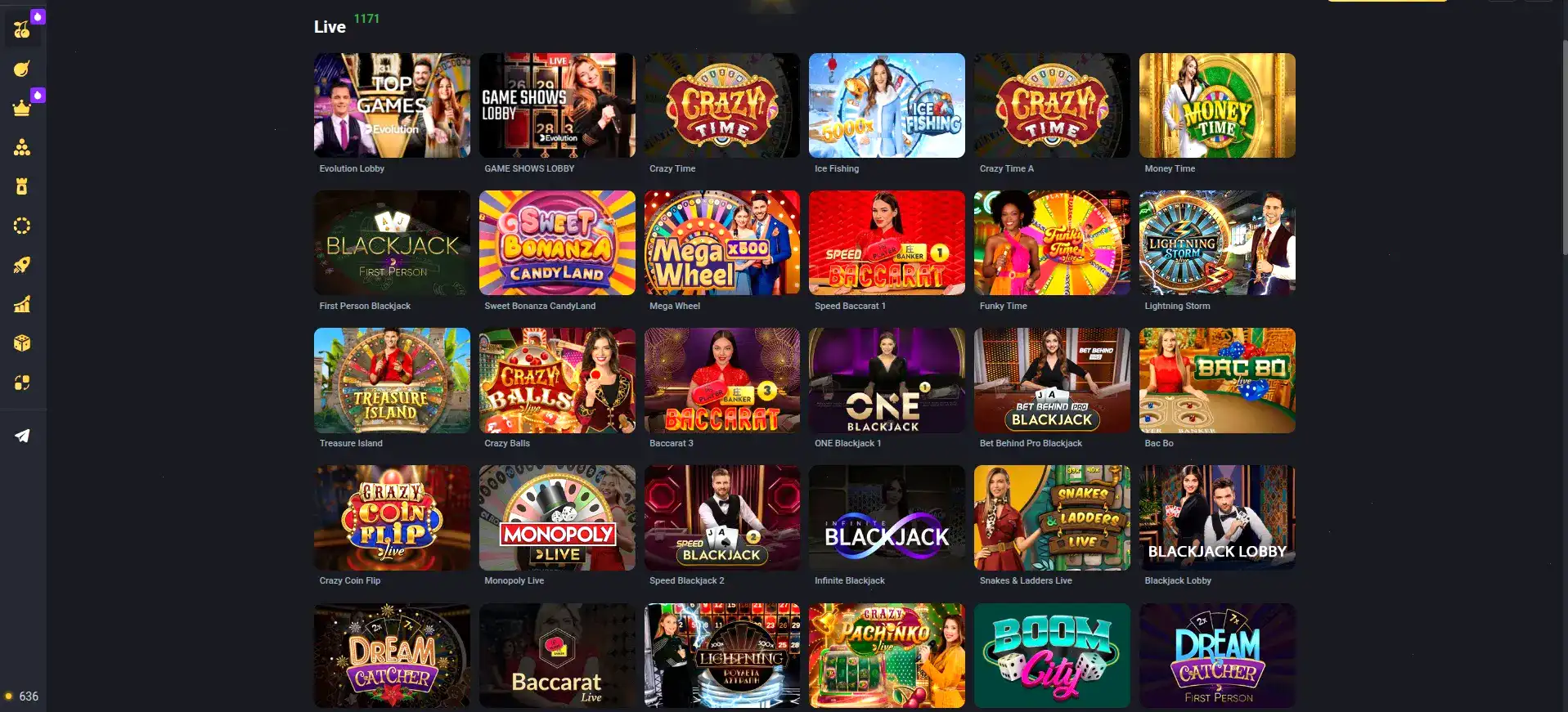 Демонстрация игры в живом дилер казино Ф1